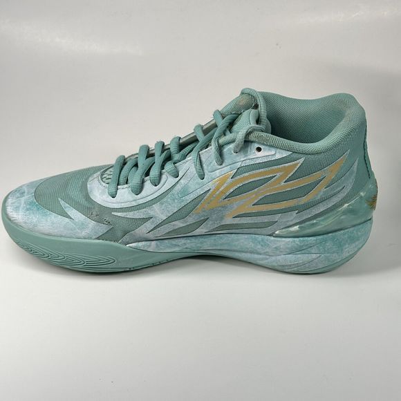 Puma Lamelo Ball Jade MB. 02 Gold Lake Green Team Gold Shoes Size 9.5 378284-01 main image 5
